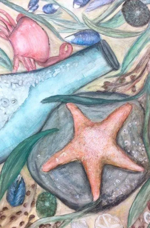 Memories from the ocean written on canvas